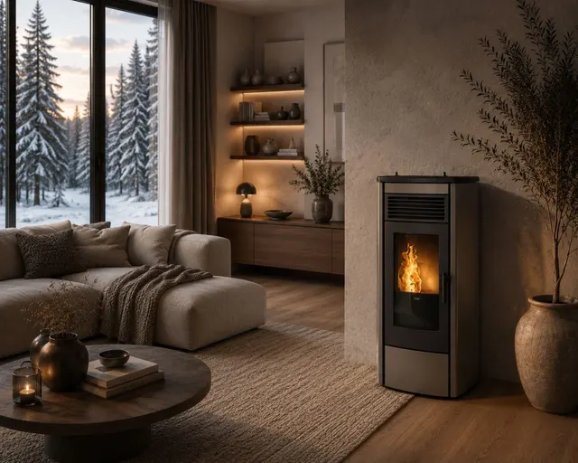 Pellet stove Klover Thermoaura steel bronze