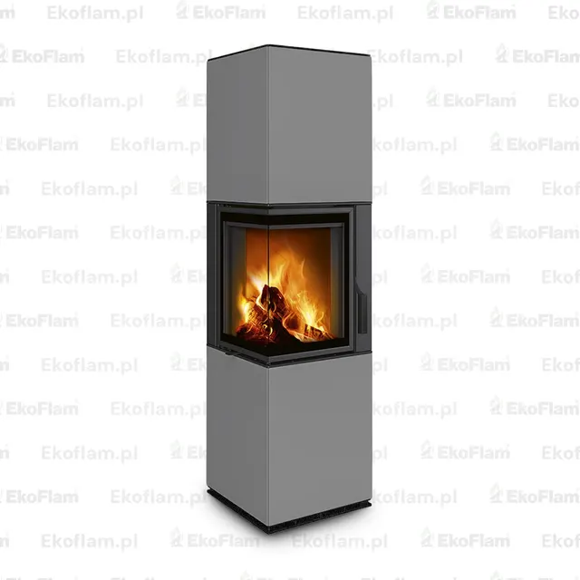 Kominek na drewno Romotop Harmony L HA ceramika  54505 silver