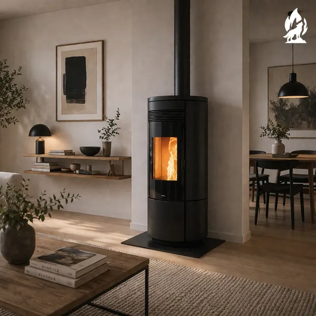 Pellet stove Nobis A11/13 Round TOP/C V Glass wenge