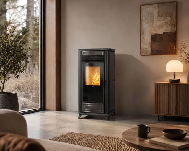 Pellet stove Klover Class 90 Air Maiolica black