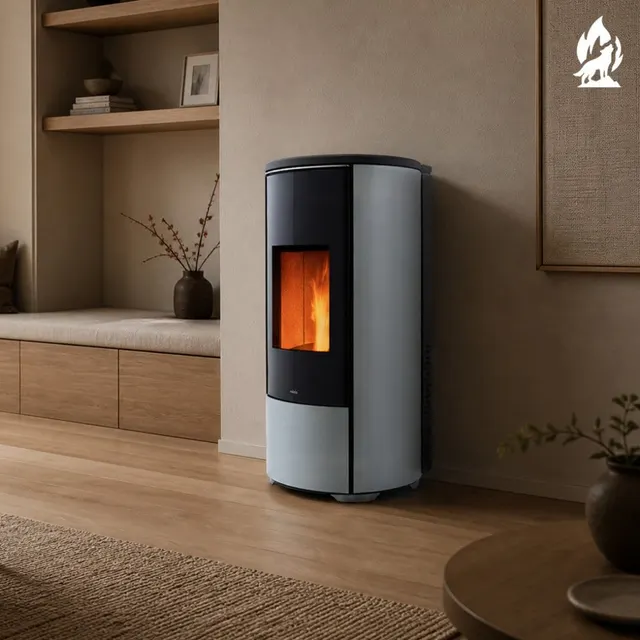 Pellet stove Nobis H10/12 Shape glass silver