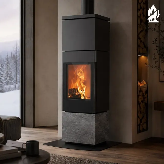 Wood-burning stove Nobis 8/10 Flat 700 gres dark
