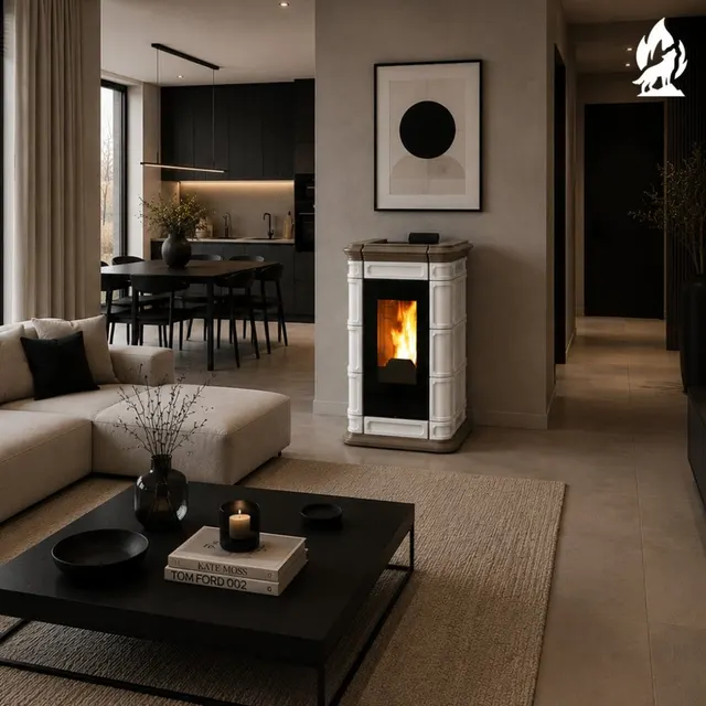 Pellet stove Thermorossi Saint Moritz PIDRA14 Maiolica turtledove
