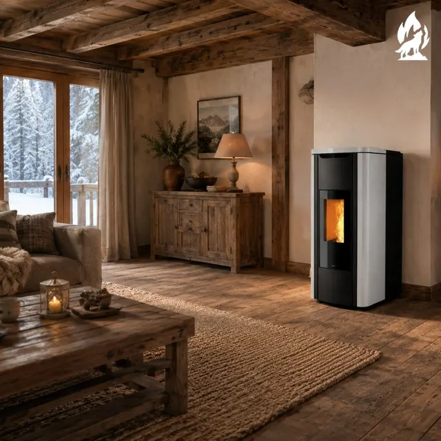 Pellet stove Nobis H20/25 Shape steel white