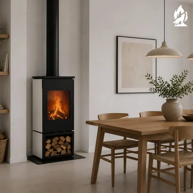 Wood-burning stove Nobis 8/10 Flat 330 steel white