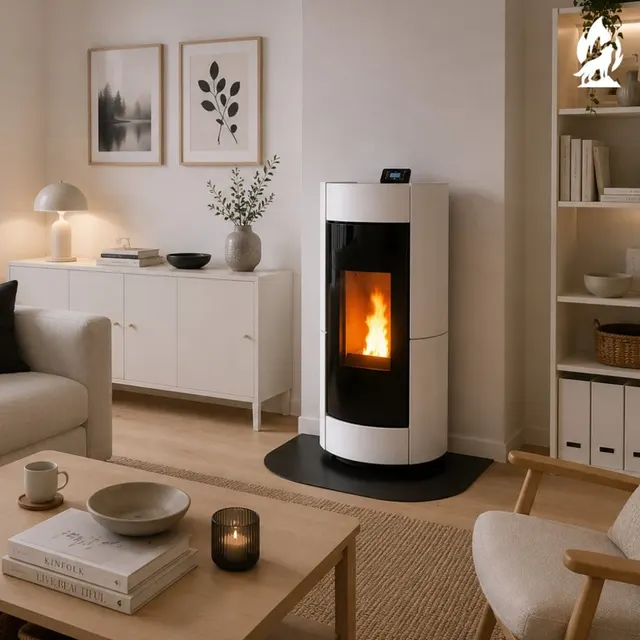 Pellet stove Thermorossi Chic Supreme Idra Maiolica white