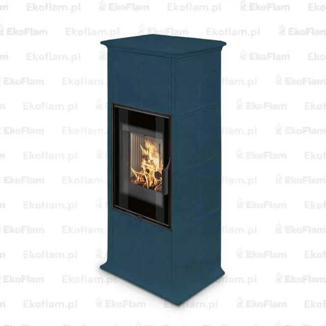 Kominek na drewno Romotop Gremio 3G ceramika 13200 ocean, widok produktu z przodu