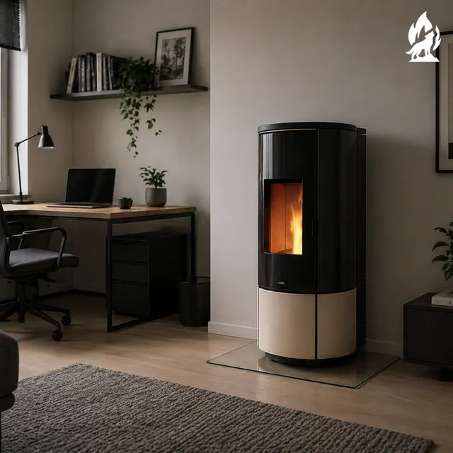 Pellet stove Nobis A8/10 Round V Maiolica hazelnut