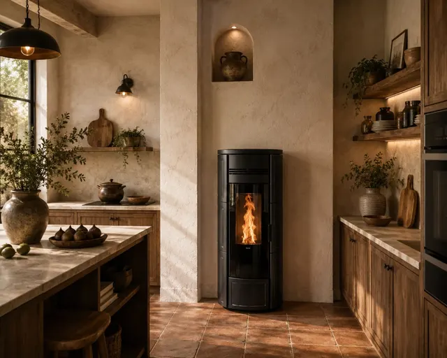 Pellet stove Klover Style 180 Plus Maiolica black