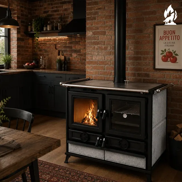 Wood-burning cooker Thermorossi Viola stone