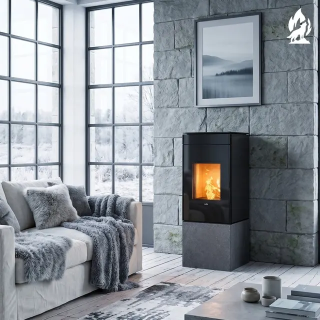 Pellet stove Nobis A8/10 Quadra V gres grey