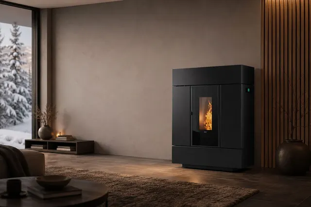 Pellet stove Klover Klio Slim steel black