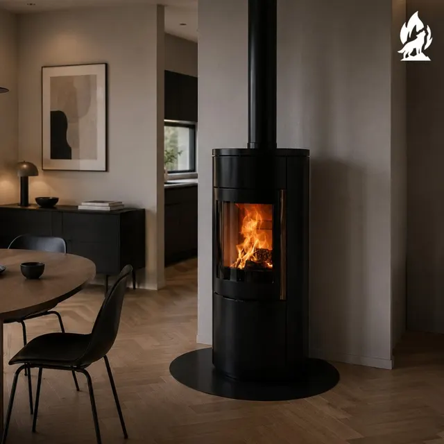 Wood-burning stove Nobis Round 900 steel black