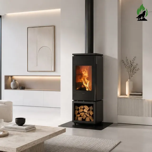 Wood-burning stove Nobis 8/10 Flat 300 steel bronze