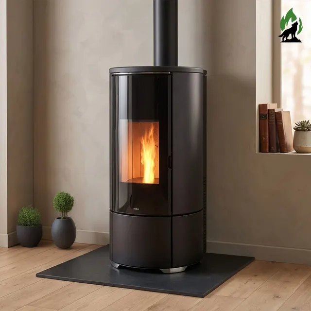 Pellet stove Nobis A8/10 Round Top/C V Maiolica black