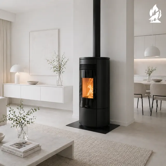 Pellet stove Nobis A11/13 Round TOP/C V Glass wenge