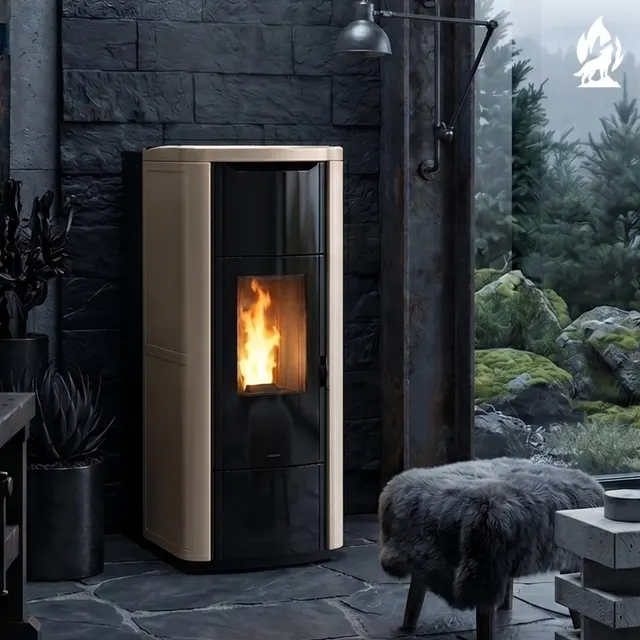 Pellet stove Nobis H20/25 Shape Maiolica hazelnut