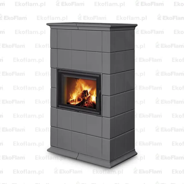 Kominek na drewno Romotop Baracca 10 w ceramice, stalowy kolor