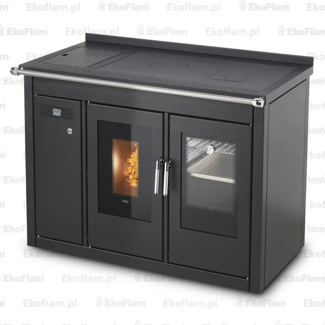 Kuchnia na pellet Klover Smart 120 BT stal czarny