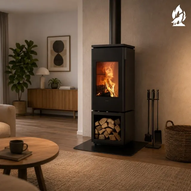 Wood-burning stove Nobis 8/10 Flat 330 steel bronze