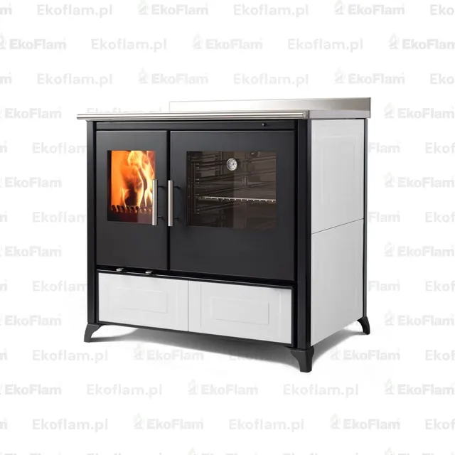Wood-burning cooker Nobis Lina 90 Maiolica white