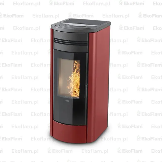 Pellet stove Klover Style 140 steel bordo