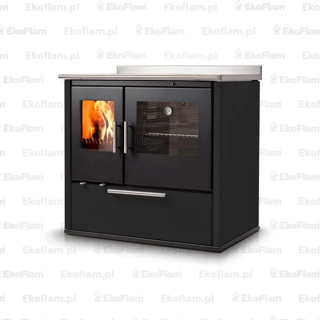 Wood-burning cooker Nobis Ogla 90 steel black