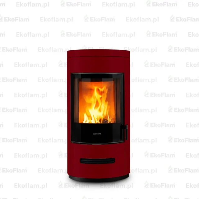 Kominek Piazzetta E929 M Hermetic w bordowej ceramice
