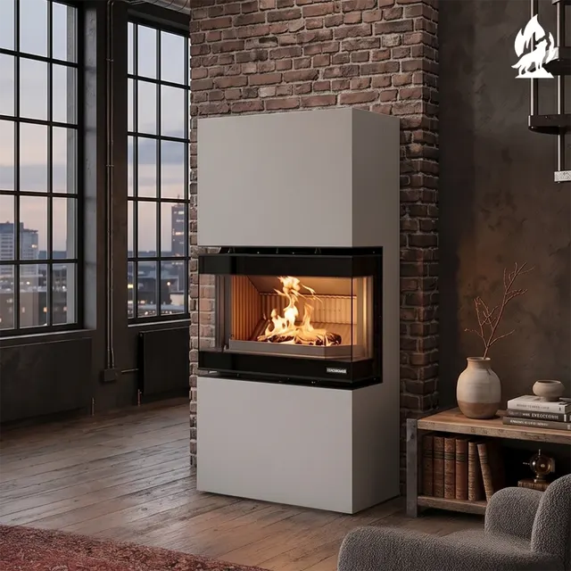 Wood-burning stove Thermorossi Trilogie steel white
