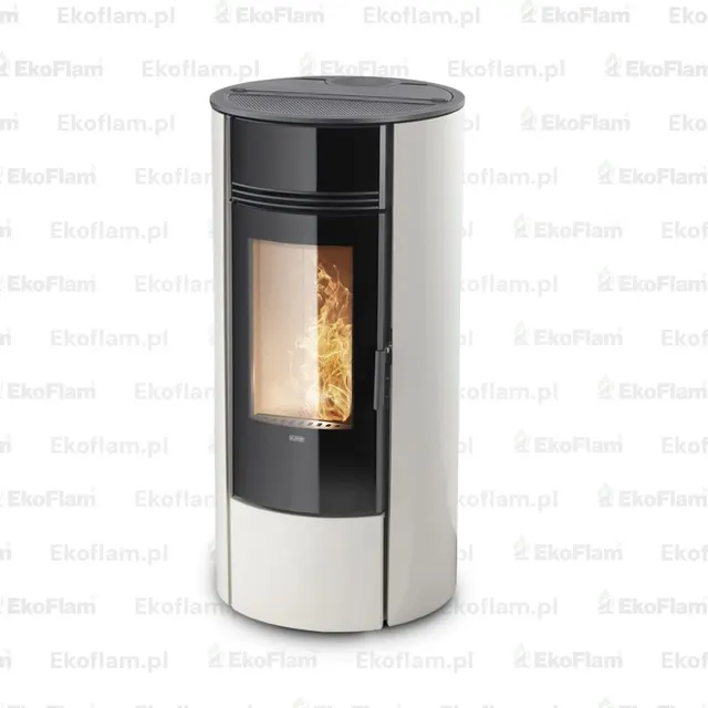 Kominek na pellet Klover Super 7 Air stal kość słoniowa