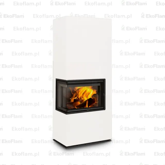 Kominek na drewno Romotop Solid L Top ceramika 95508 w kolorze perłowym