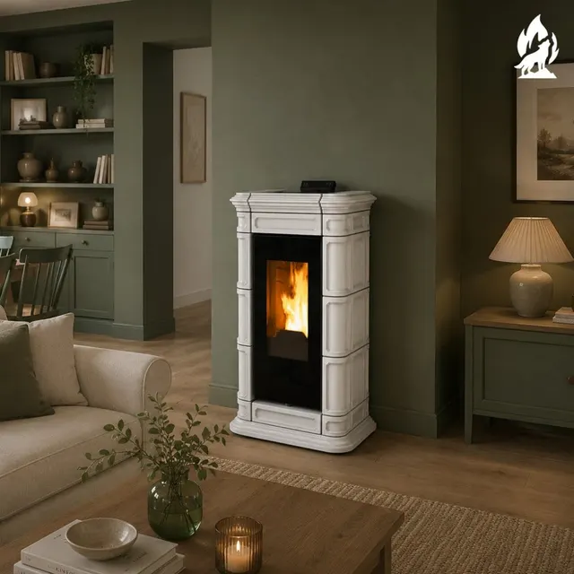 Pellet stove Thermorossi Saint Moritz Natural Plus Maiolica white
