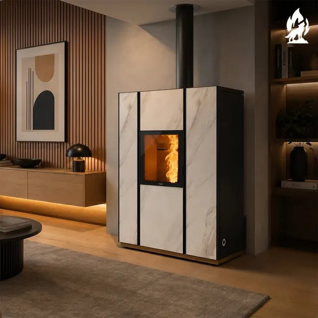 Hybrid stove Nobis Unica 10 V gres carrara