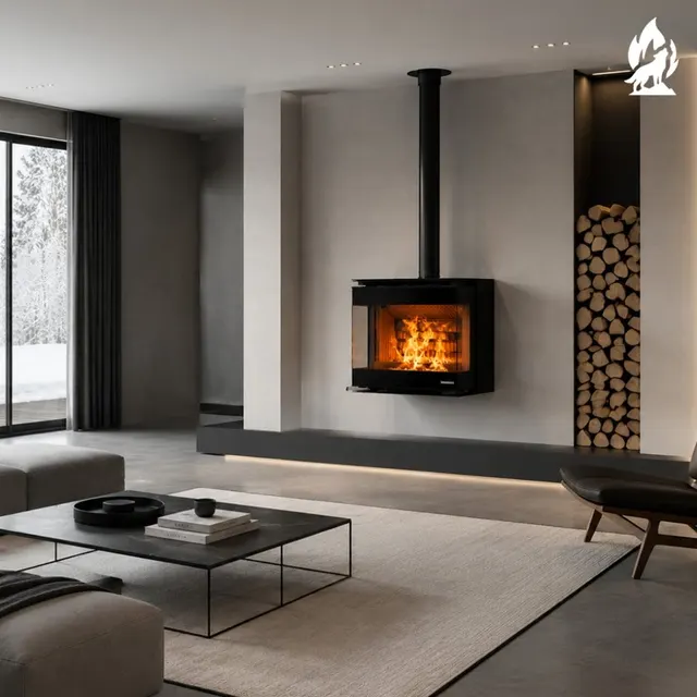 Wood-burning stove Thermorossi Panorama Wall