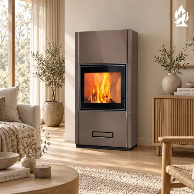 Kominek na drewno Piazzetta Berna Wood MC 65/60 ceramika brązowa