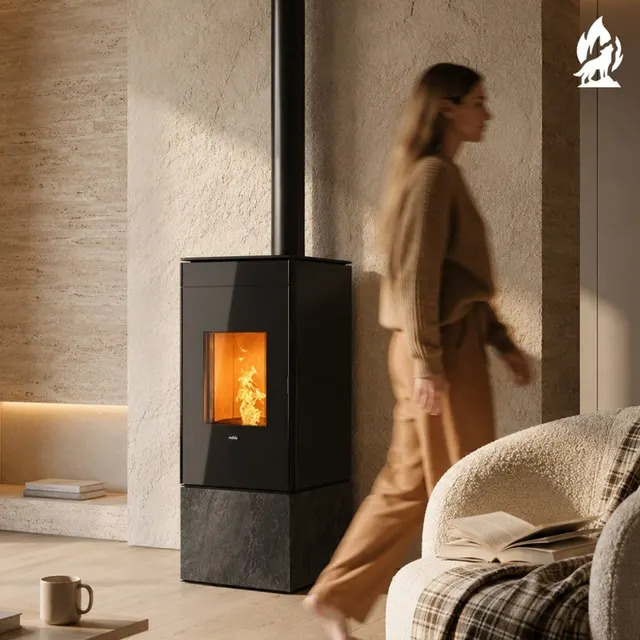 Pellet stove Nobis A8/10 Quadra Top V gres dark