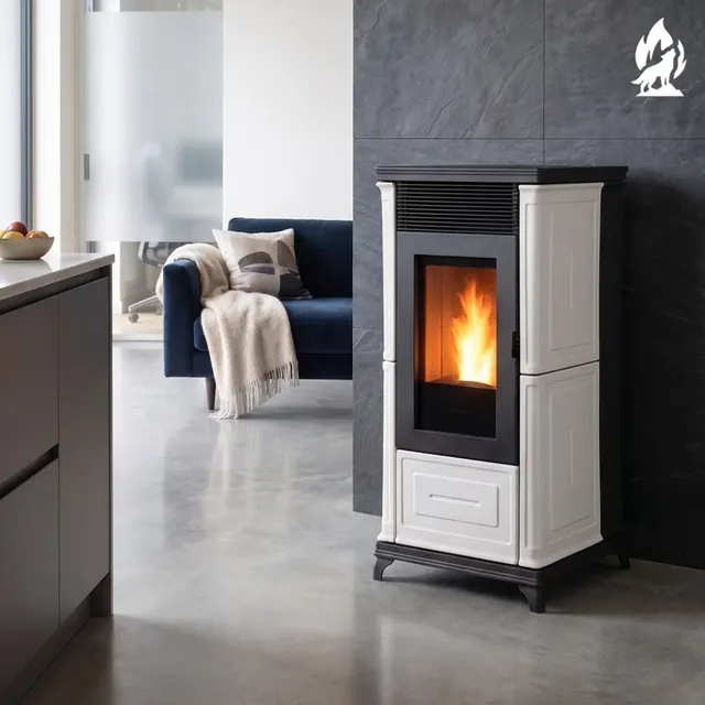 Pellet stove Nobis A9/10 Classic Plus V Maiolica white