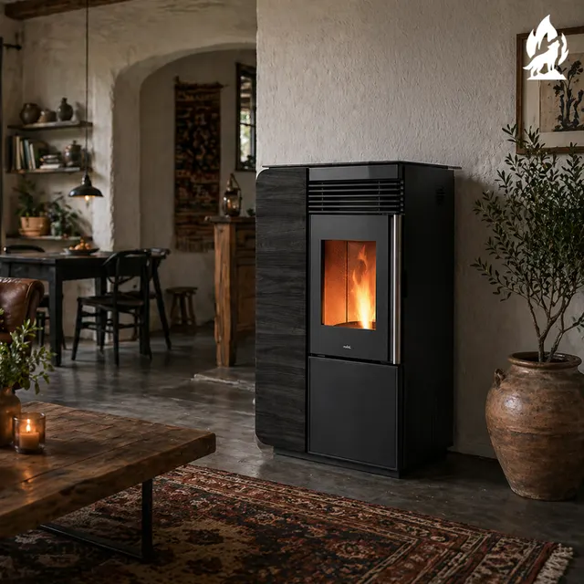 Pellet stove Nobis A10 Light Style C wood white