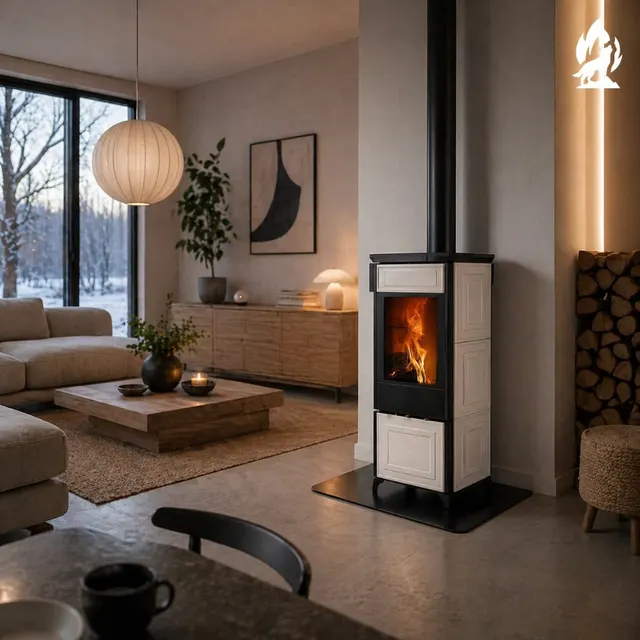 Wood-burning stove Nobis 8/10 Classic 200 Maiolica white
