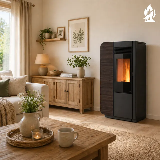 Pellet stove Nobis 12 Elena Style V wood black