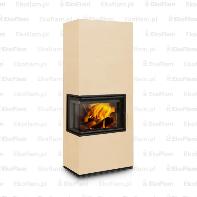 Kominek na drewno Romotop Solid L Top w kolorze ceramiki cypra