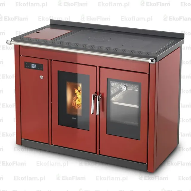 Kuchnia na pellet Klover Smart 120 BT w kolorze bordo