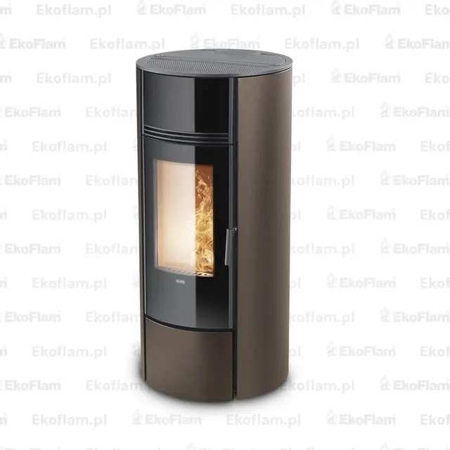 Kominek na pellet Klover Super 9 Air stal brązowa