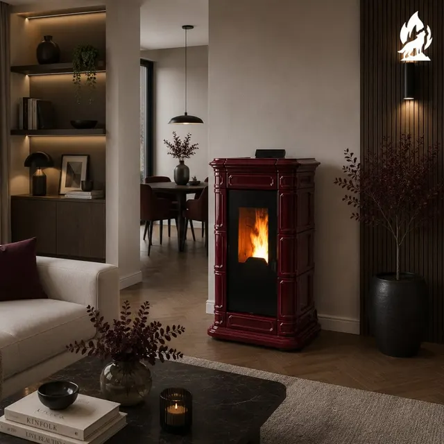 Pellet stove Thermorossi Saint Moritz Natural Plus Maiolica bordo