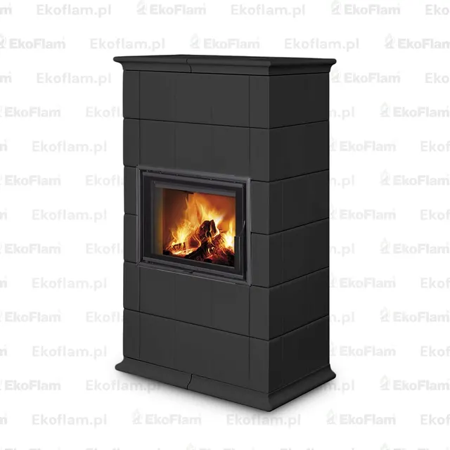 Kominek na drewno Romotop Baracca 10 ceramika  49400 czarny matowy