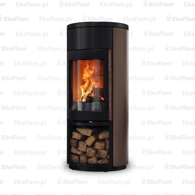 Wood-burning stove Nobis Round 990 steel bronze