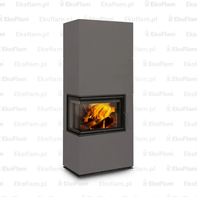 Kominek na drewno Romotop Solid L Top ceramika umbra
