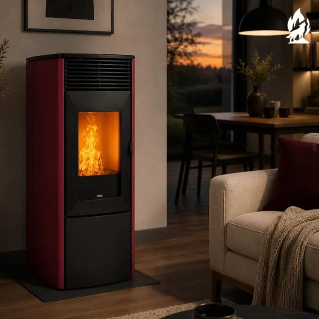 Pellet stove Nobis A9/10 Zenith V steel bordowa