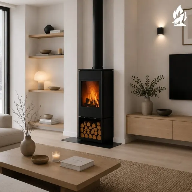 Wood-burning stove Nobis 8/10 Flat 300 steel black