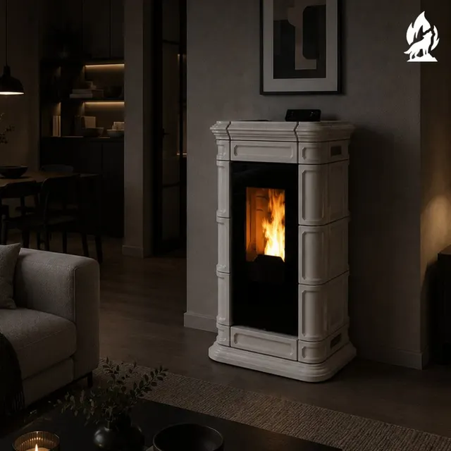 Pellet stove Thermorossi Saint Moritz PIDRA18 Maiolica white